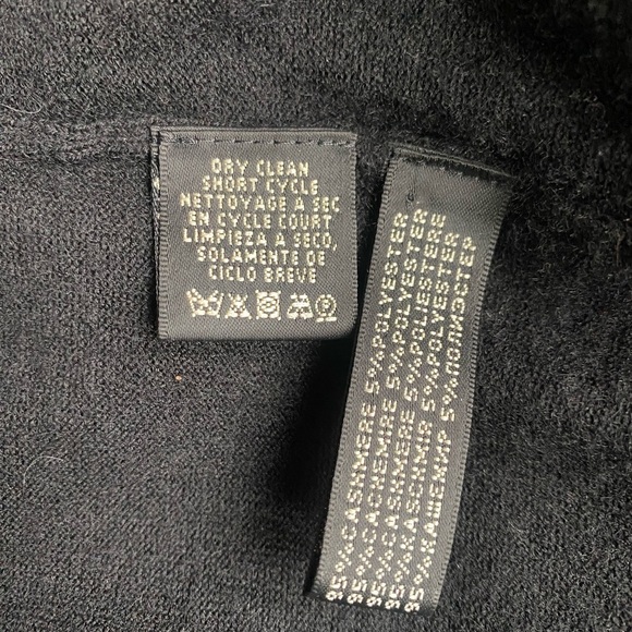 Ralph Lauren Black Label Cashmere Off Shoulder Crossover Front Black Sweater - Picture 7 of 8